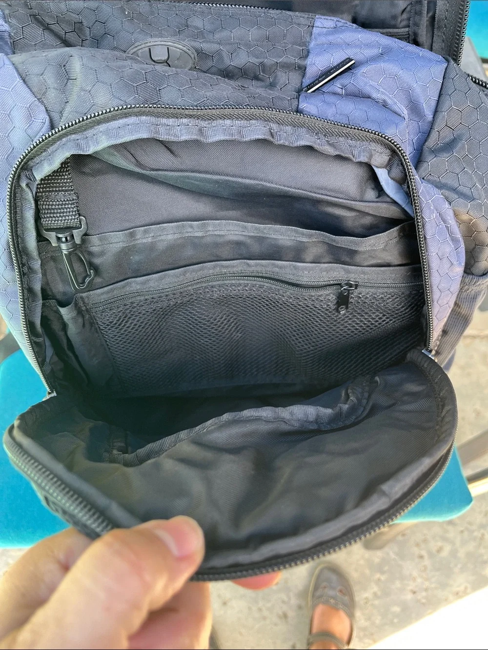 Under Armour Black and Navy Hex-Pattern Backpack